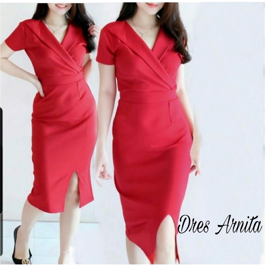 [MCFK] Dress Arnita / Dress Wanita Casual Dress / Casual Dress / Dress Korea / Dress Leli / Gaun Pesta Mewah