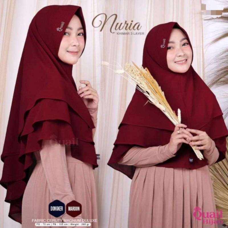 Nuria QUAIL HIJAB khimar PESTA khimar premium KHIMAR KONDANGAN