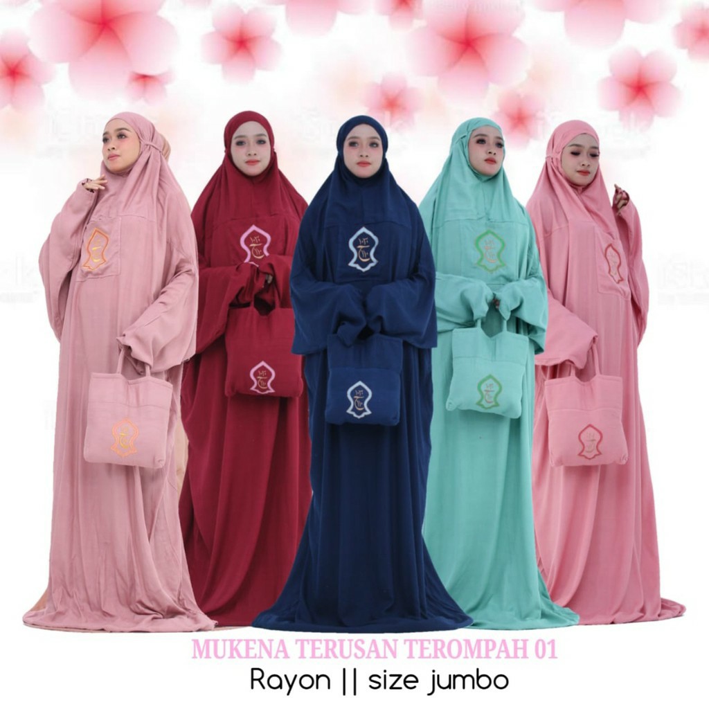 Mukena Katun Rayon Terompah || Mukena Terusan || Mukena Dewasa