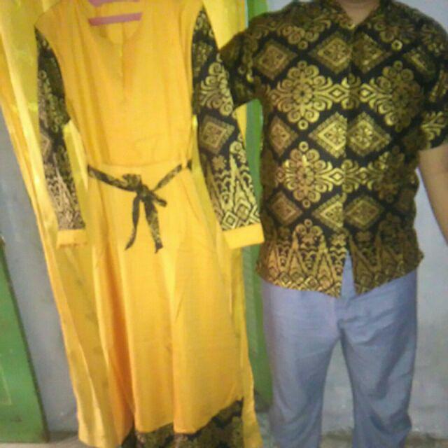 Wou Batik Ratu Bilqis Couple Gamis Couple Batik Couple Kebaya Modern Batik Sania Ruffle - Kg017