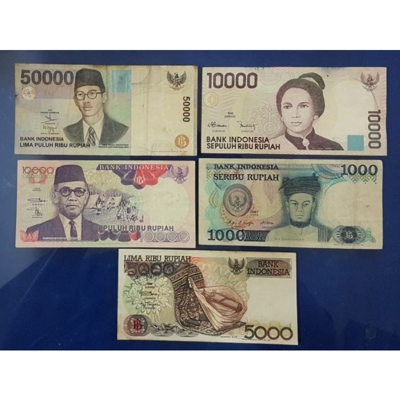 PAKET HEMAT UANG KUNO INDONESIA 5 LMBAR