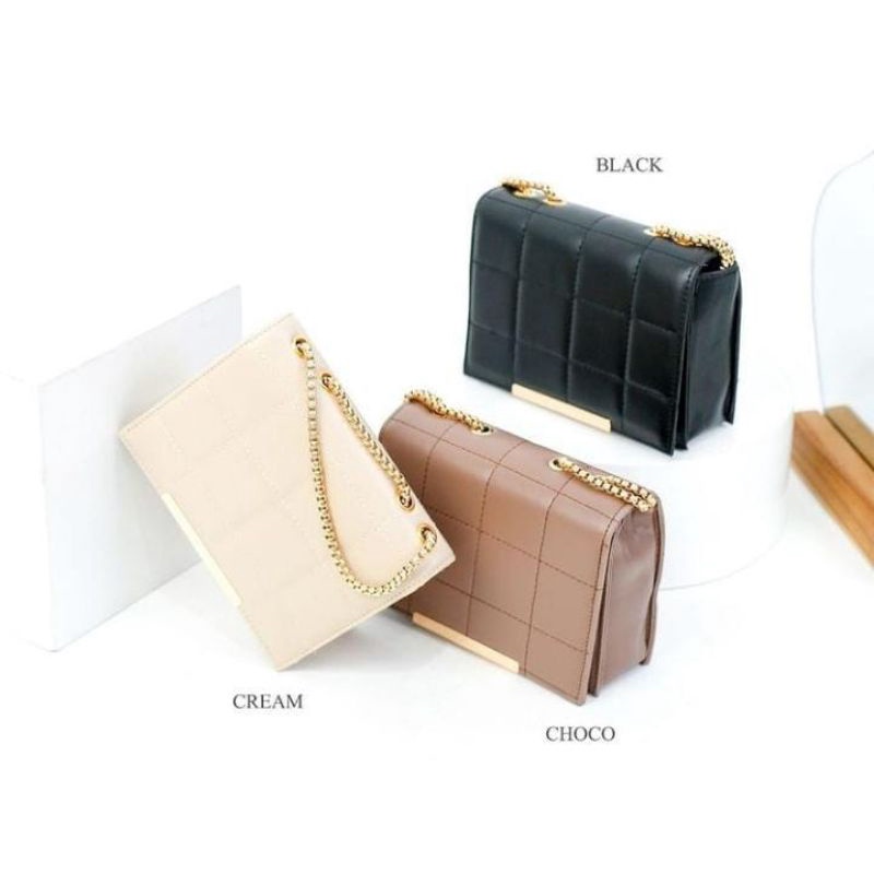 Tas Wanita- ATHAYA Bag Sling Bag Wanita Tas Selempang Wanita Tali Ulir Gold