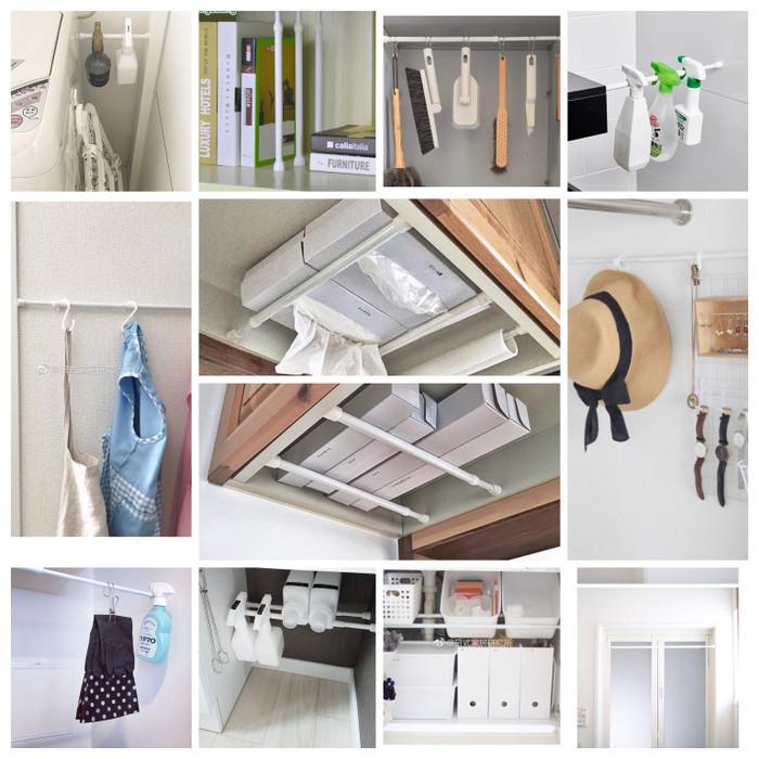 Tiang Panjang Pendek Serbaguna Tirai Korden Lemari Dapur dll 70-120cm Kualitas Terjamin