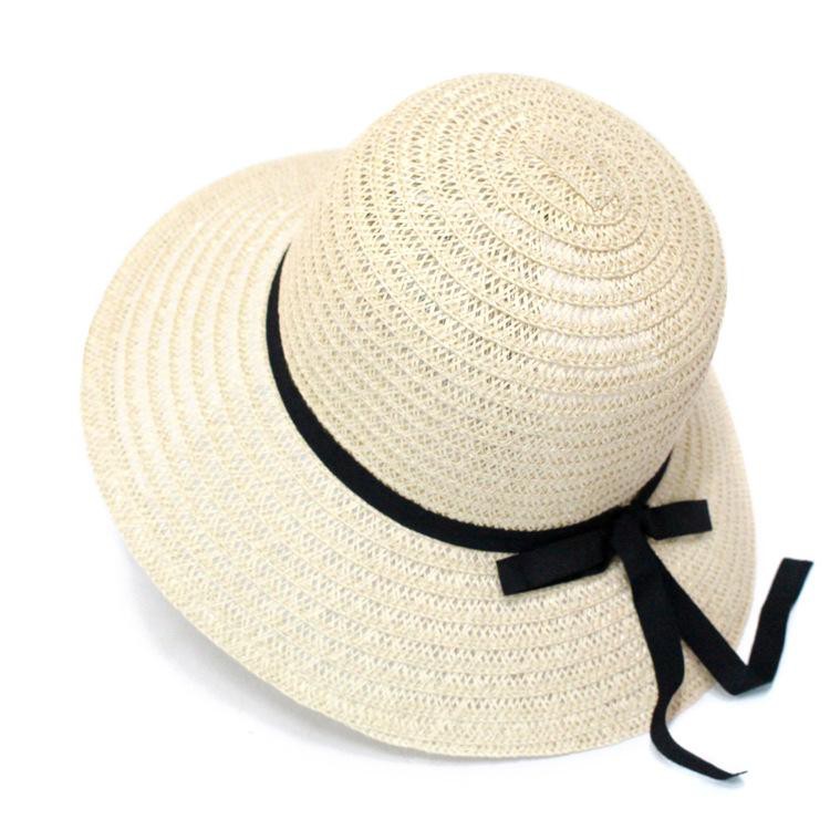 REDTREE Topi Pantai ANAK Jerami Tikar Pita Import T49-Coklat Muda