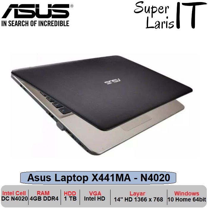 Laptop Asus X441MA GA031T Intel N4020 4GB 1TB DVD 14 HD W10-3