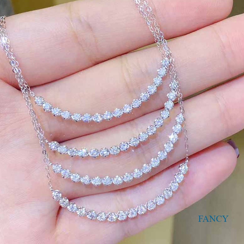 Kalung Rantai Dengan Liontin Batu Zircon Kubik Untuk Wanita