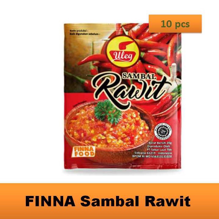 

(10 sachet x 20 gr) FINNA Uleg Sambal Rawit Renceng Sambal Instan Sambal Finna Sambal Terpedas