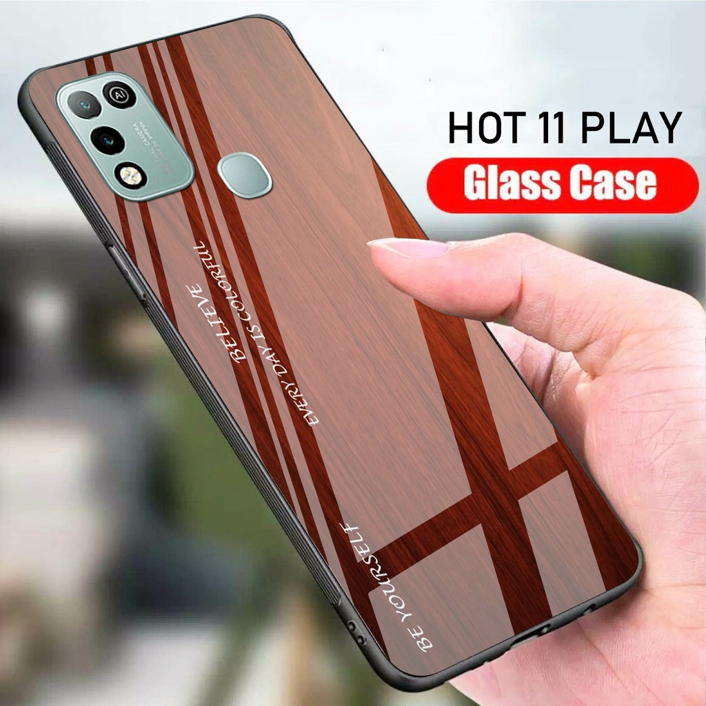 [A18] Softcase Glass Kaca Case Infinix Hot 11 play / Case Hp Infinix Hot 11 play / Casing Handphone 