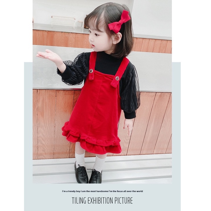 DR109- 0-4T Dress Bayi Perempuan Overal Emily