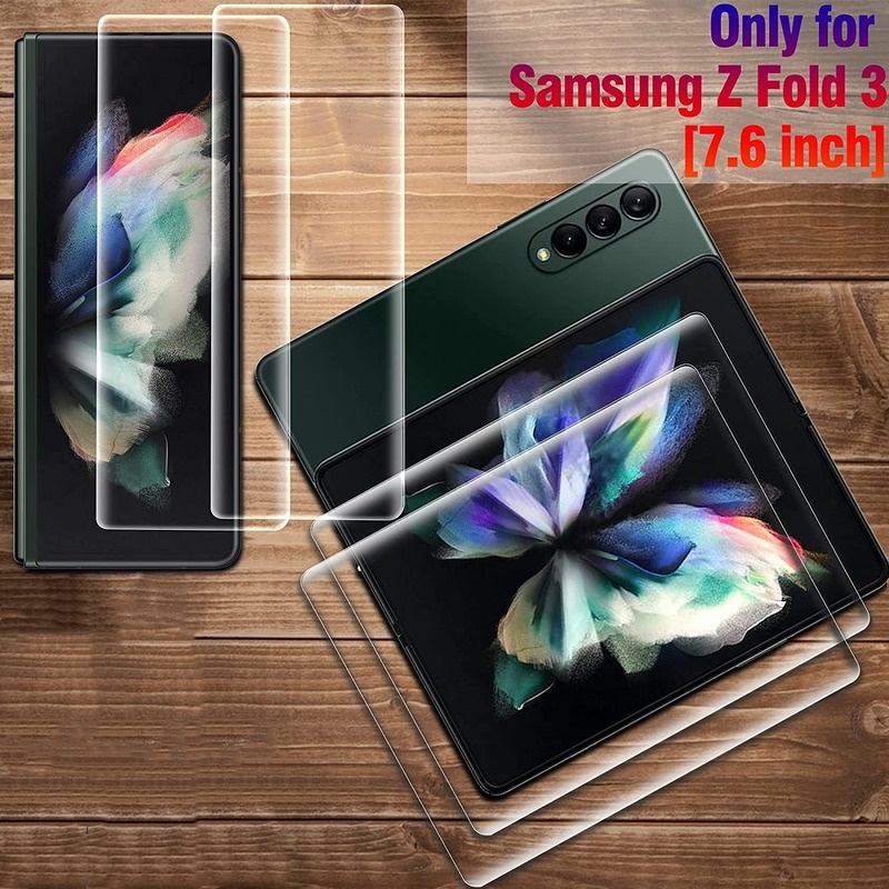 4in1 Film Hydrogel Pelindung Lensa Kamera Depan / Belakang Untuk Samsung Galaxy Z Fold 3