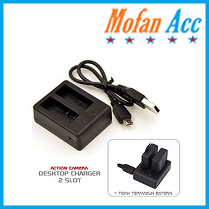 Murah DESKTOP BATERAI SPORT CAM 2 SLOT / CHARGER BATREI SPORT CAM Terjamin