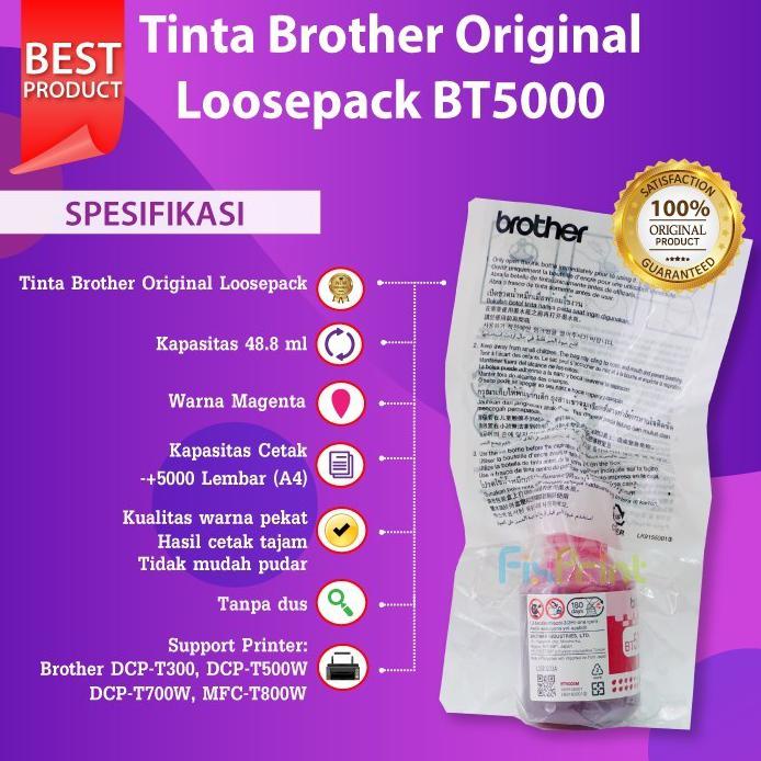 Paket Cmy Tinta Botol Brother Bt5000 Printer Dcp-T820Dw T920Dw T720Dw