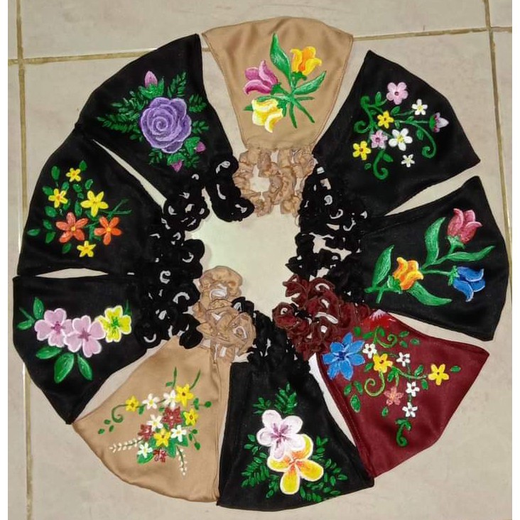 

masker lukis bahan satin halus 2 play