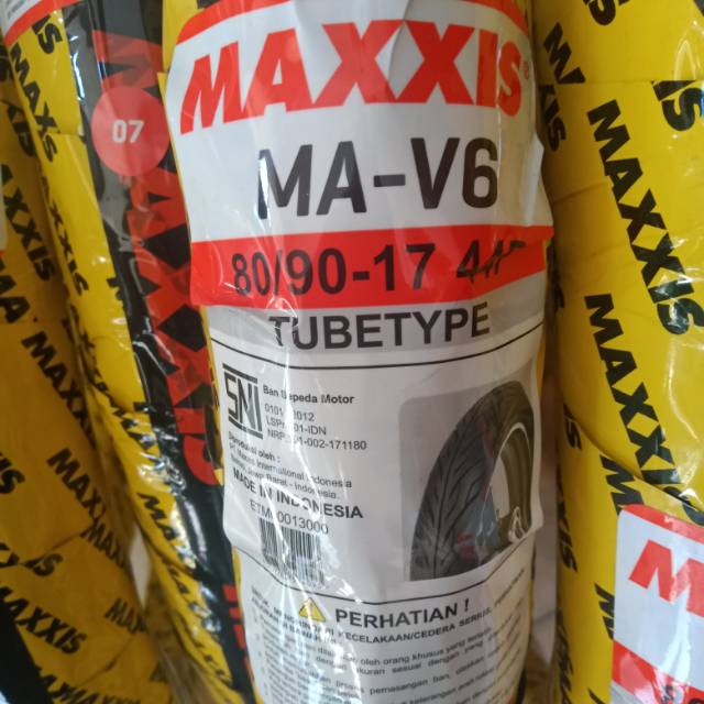 Maxxis MA V6 uk. 80/90 - 17 . Ban Tubeless / Tubetype