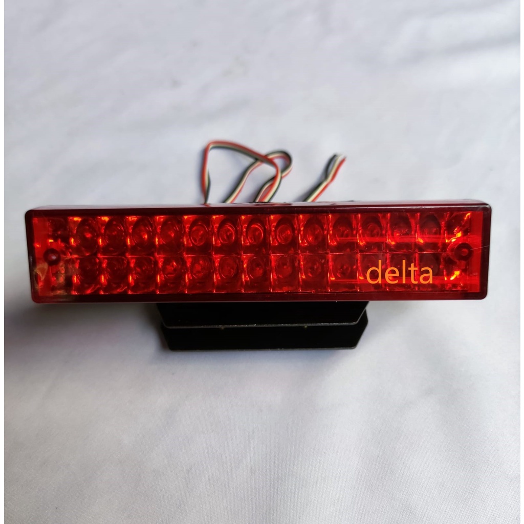 Lampu Rem LED Kotak / Brake Lamp Merah (Kedip2/ Flash) 1pc