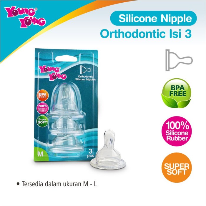 

Premium Silicone Dot Nipple Orthodontic / Dot Nipple Silikon Ortho 3 pcs BPA FREE