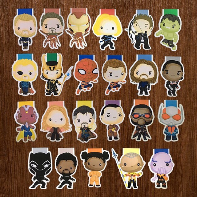 

Avengers Marvel set magnetic bookmark pembatas buku magnet