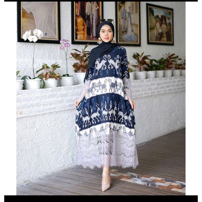 gamis tenun etnik//baju gamis//gamis set couple//tenun jepara