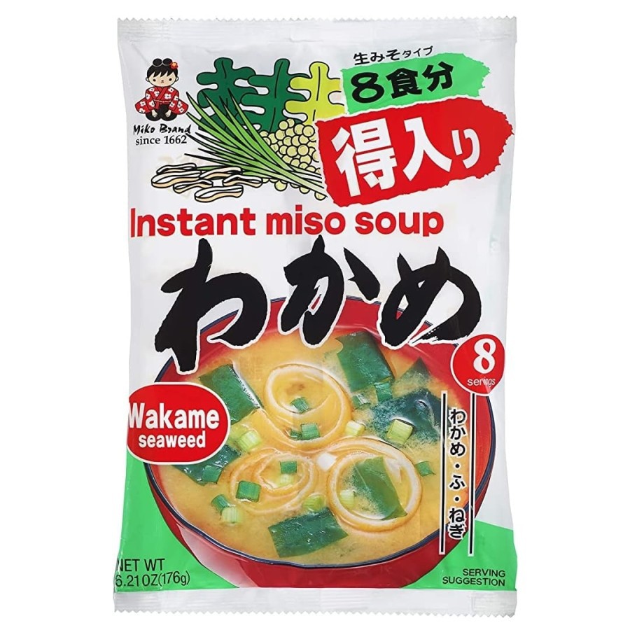 

Miyasaka Instant Miso Soup Wakame rasa rumput laut . sup miso 176gr