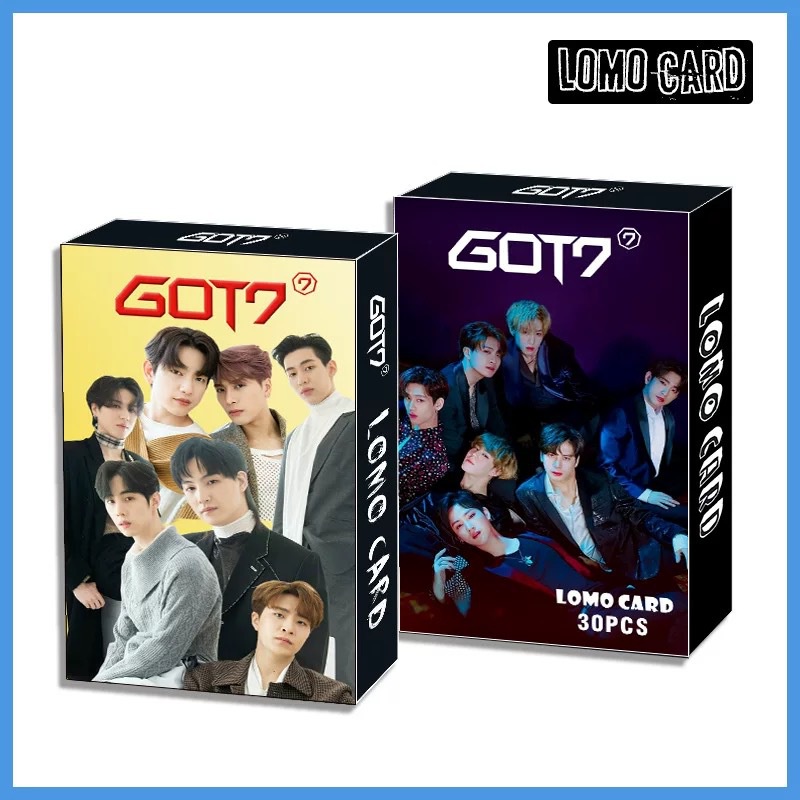 30pcs / Box Kartu Pos Lomo Foto Kpop GOT7 Jackson IVE Untuk Fans