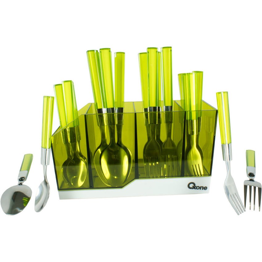 Oxone Ox-9200 Sendok Garpu Set Stainless Tempat Wadah Bagus Ox 9200 Alat Makan Spoon Ungu Merah