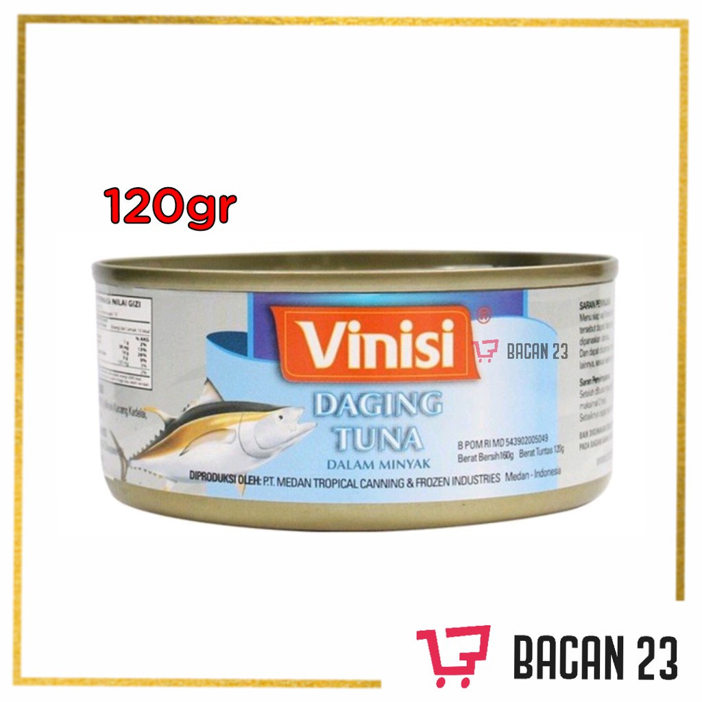 Vinisi Daging Tuna Dalam Minyak (120gr) / Tuna Kaleng / Bacan23 - Bacan 23