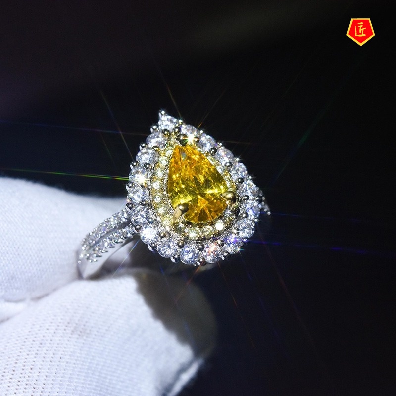 [Ready Stock]Luxury Fashion Pt950 Platinum Moissanite Square Diamond Ring