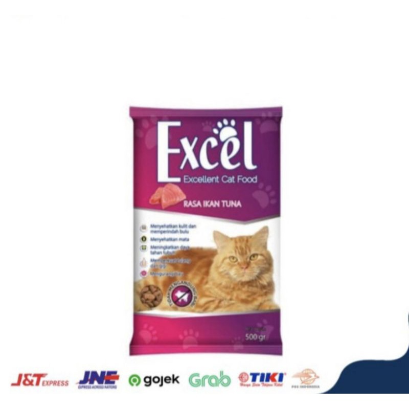 ( 2 Pcs) Makanan Kucing Excel ( Ikan) 500gr Cat Food