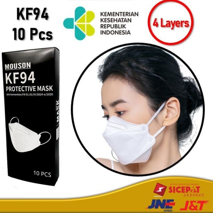Masker KF94 4PLY termurah 1box PUTIH / 1 pack masker 4ply masker sensi convex
