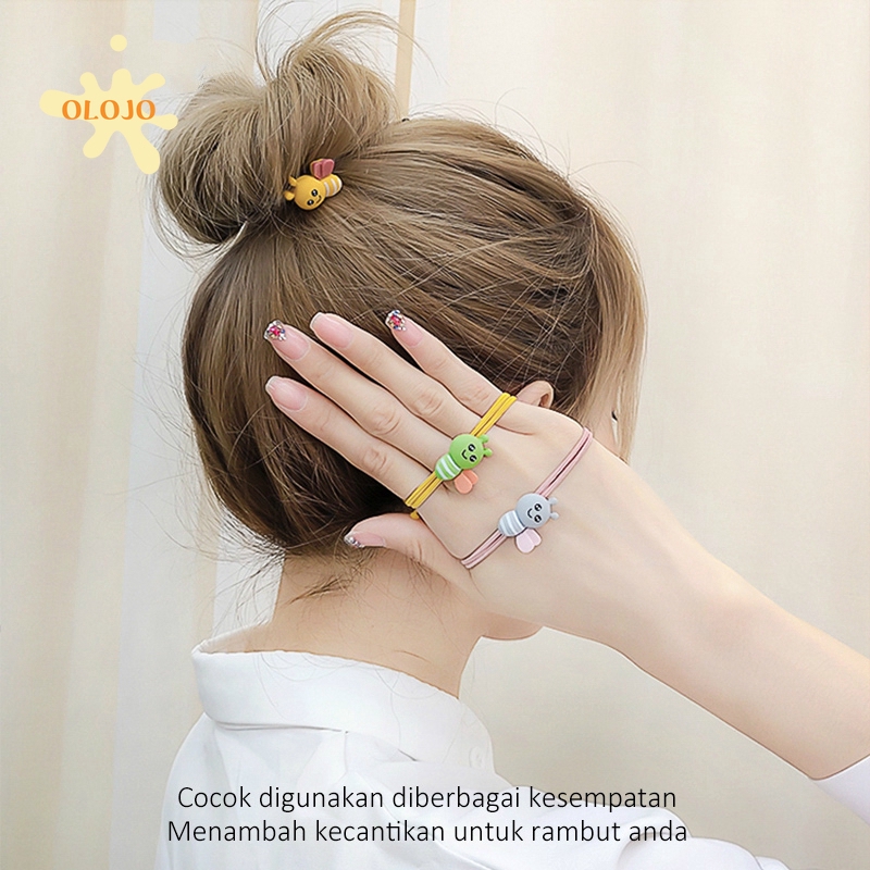 OLOJO INS Versi Korea Ikat Rambut Dari Tali Kepala Lebah Kartun Lucu Tinggi Elastis / Segar Dan Sederhana Karet Gelang / Cincin Rambut Diikat