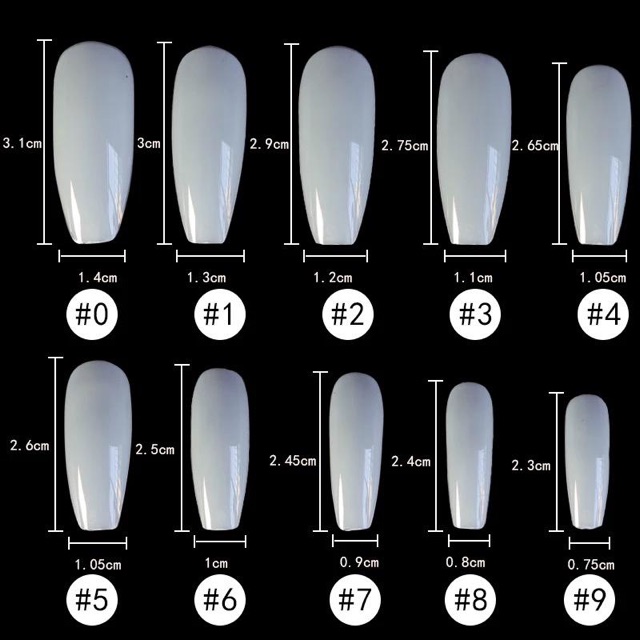 KUKU PALSU NAIL TIP COFFIN PANJANG BALLERINA