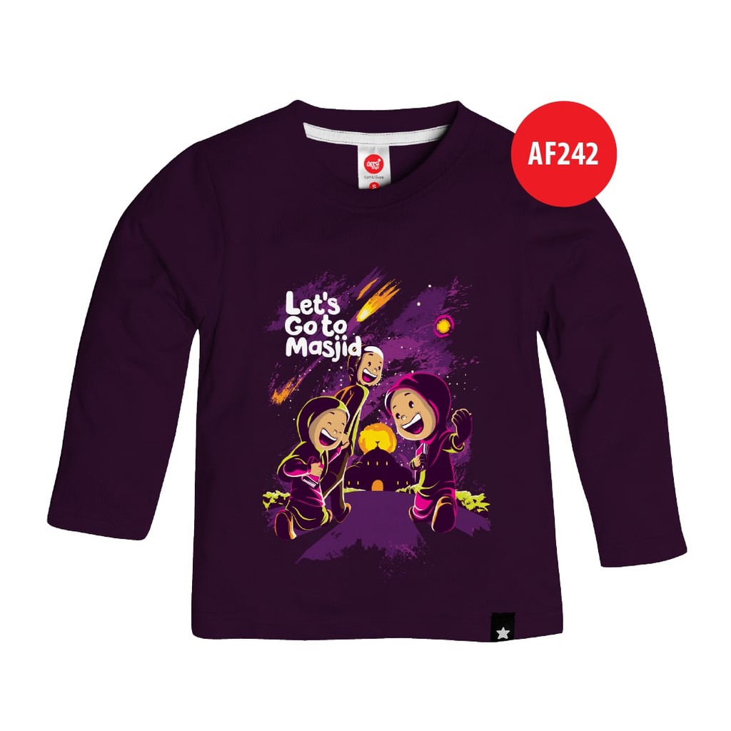 Kaos Afrakids AF242 &quot; Let's Go To Masjid&quot; Panjang