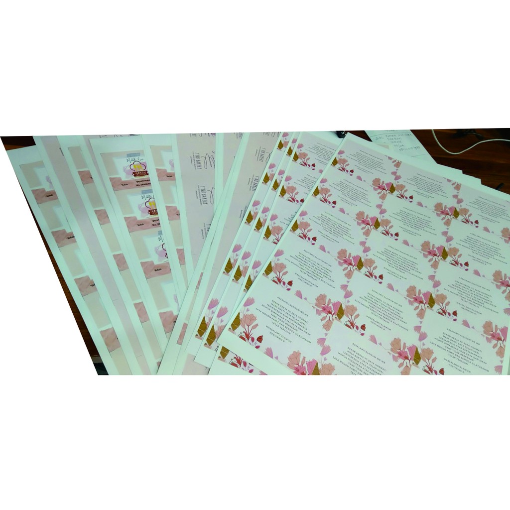 

11k cetak stiker lembaran label kromo putih transparant logo produk