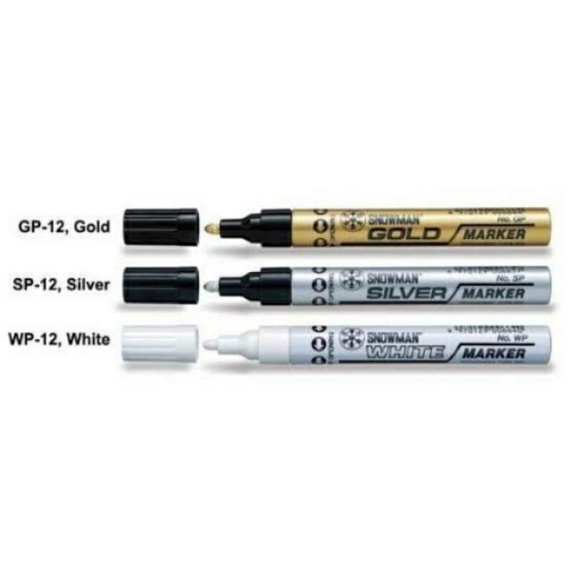 

Spidol permanen Snowman/ spidol marker gold, silver n white