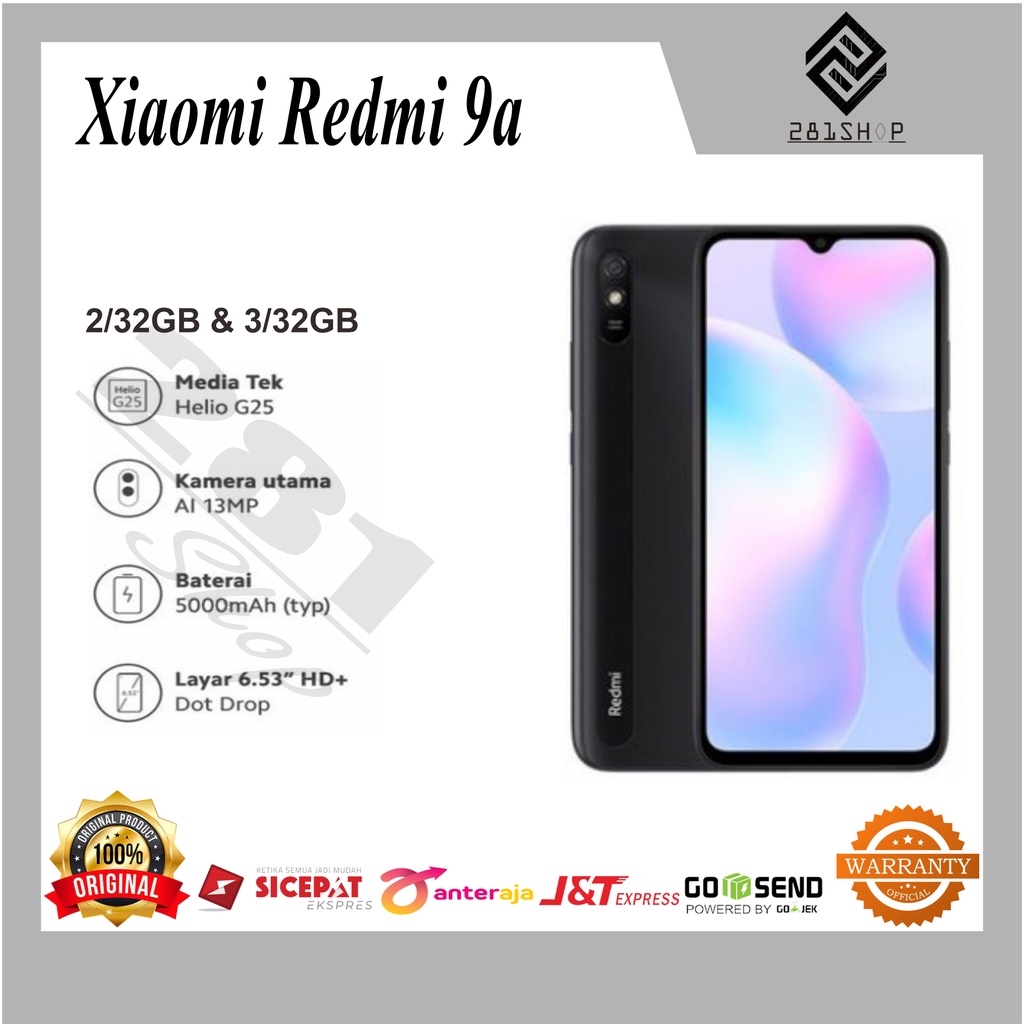 xiaomi redmi 9a 3 32gb   2 32gb garansi resmi