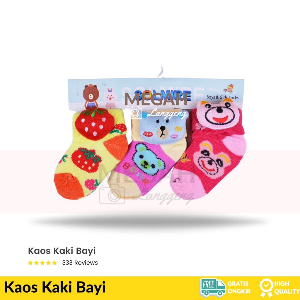 Kaos Kaki Bayi (isi 6 &amp; 12 pasang) kaos kaki bayi boneka 3D / kaos kaki baby 3in 1 motif karakter lucu - Kaus Kaki Katun Anak Untuk Bayi -Kado untuk bayi, Kaus Kaki Kartun Bayi - Kaos Kaki Bayi / Kaos Kaki Bayi isi 3 /Kaos Kaki Newborn / Kaos Kaki 3in1