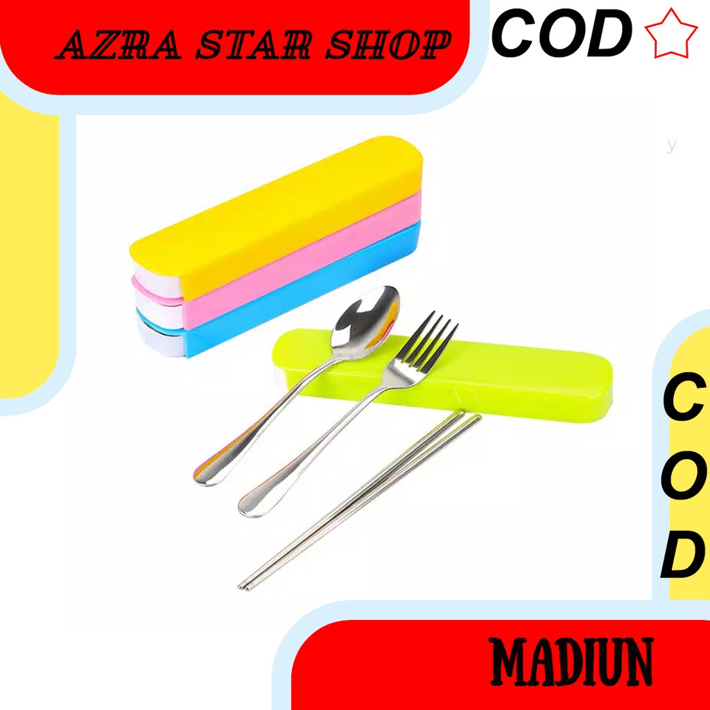 Sendok Set Stainless steel / jerami gandum / sendok  / garpu / alat makan set