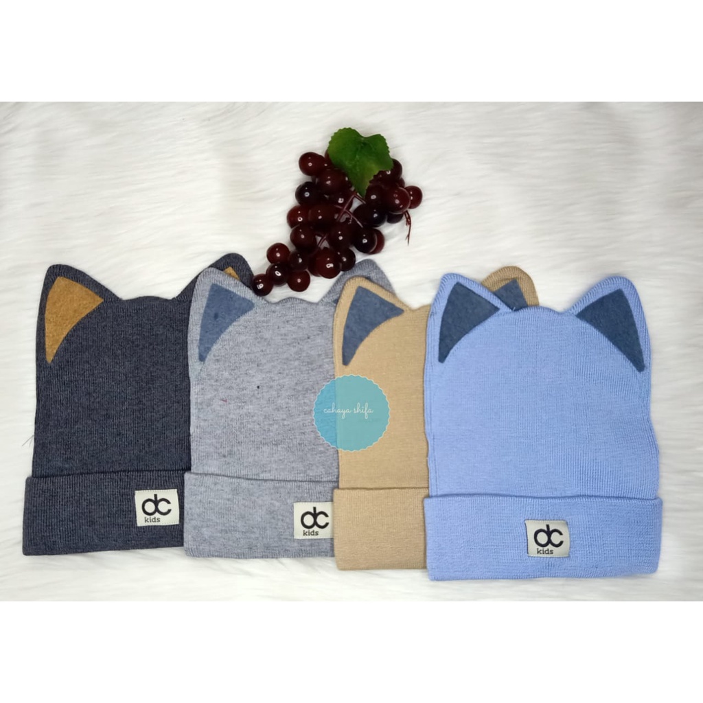 kupluk anak 1-4th rajut variasi kucing lucu bahan distro quality by dc kids