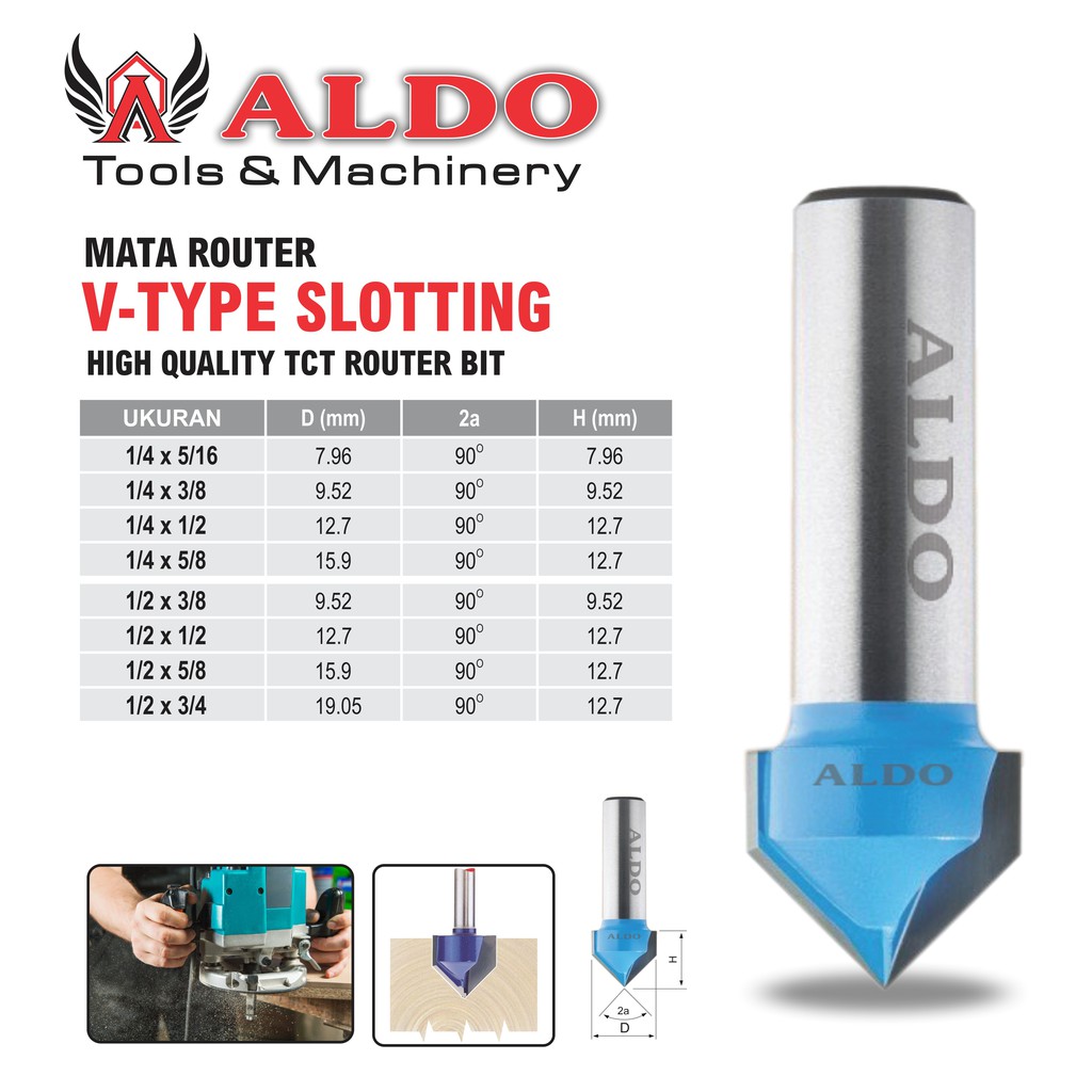 Mata Router V-Type Slotting Cutter Bit