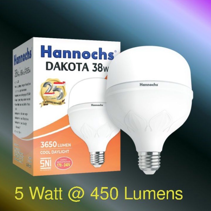 Lampu LED 5 Watt Hannochs Dakota 450 Lumens Bergaransi