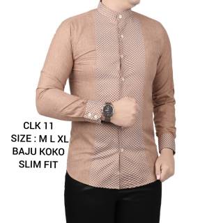  BAJU  KOKO  PRIA  LENGAN PANJANG SLIM  FIT  CLK11 Shopee 