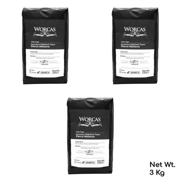 

WORCAS Kopi Arabica Papua Wamena 3 Kg (Biji/Bubuk) - kkp960