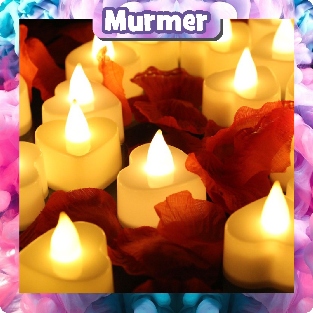 MurmerOfficial E008 Lilin Mini LED Bentuk Love Electric Candle Light Lampu Dekorasi Hias Elektrik