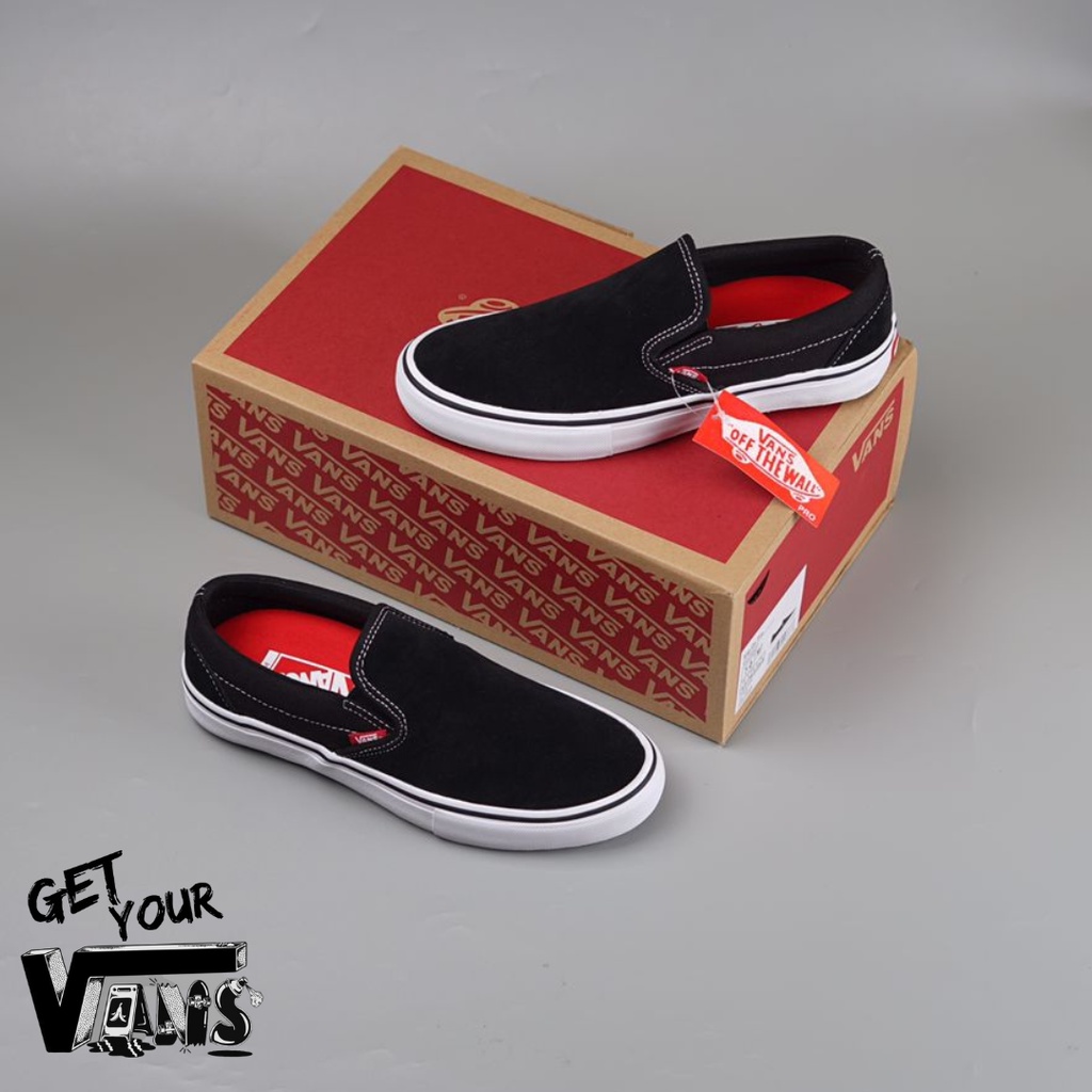 vans slip-On Pro Black white Ss20 Popcush Original 100%