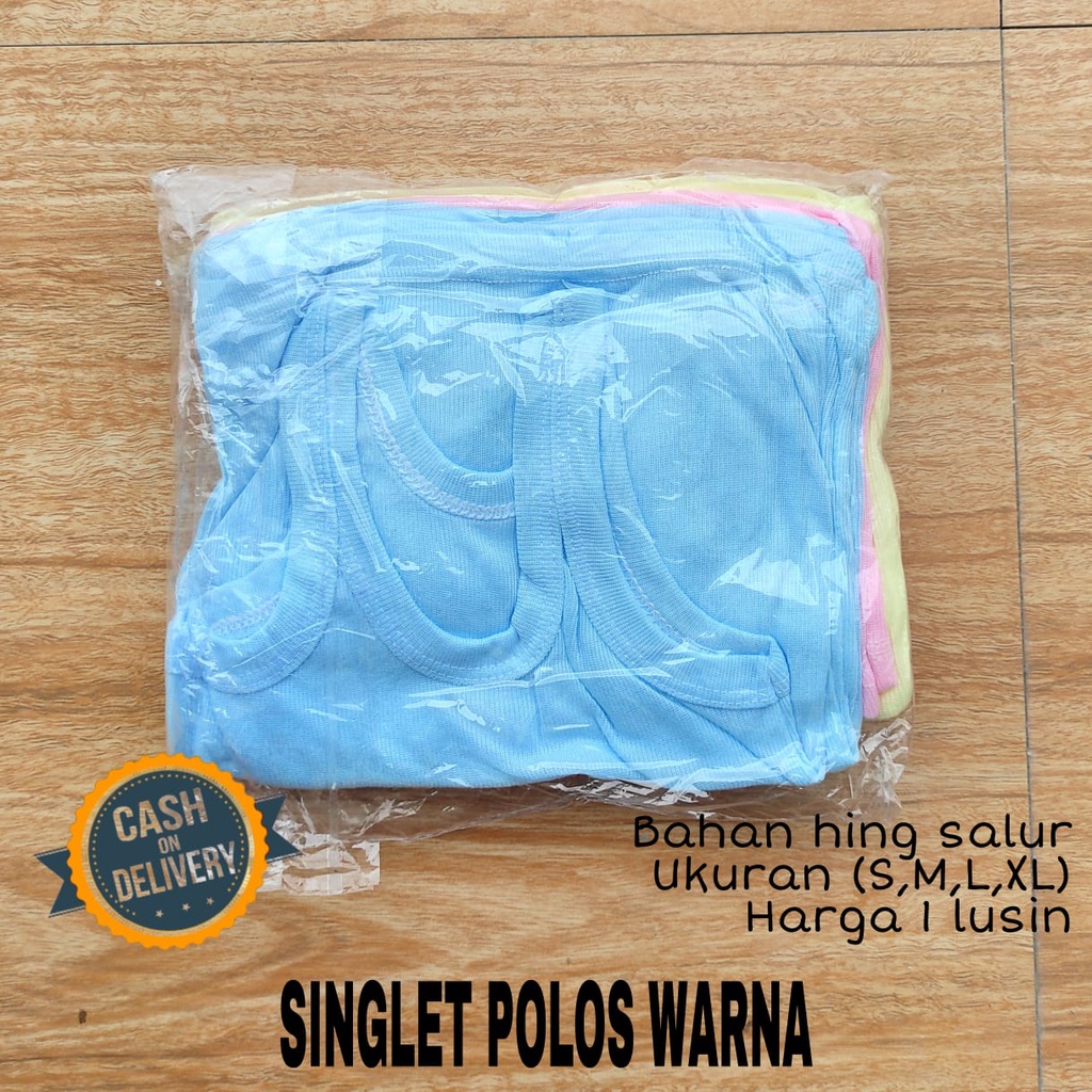 1 LUSIN (12 pcs) Singlet bayi WARNA ukuran S / M / L / XL TERMURAH