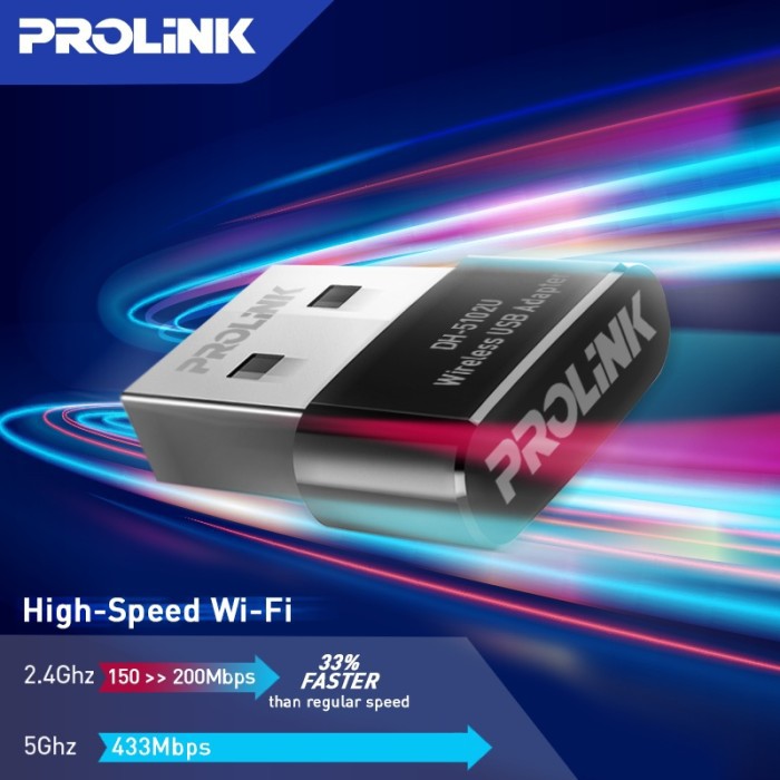 PROLiNK AC650 Wireless USB Adapter Dongle WiFi Dual Band DH5102U