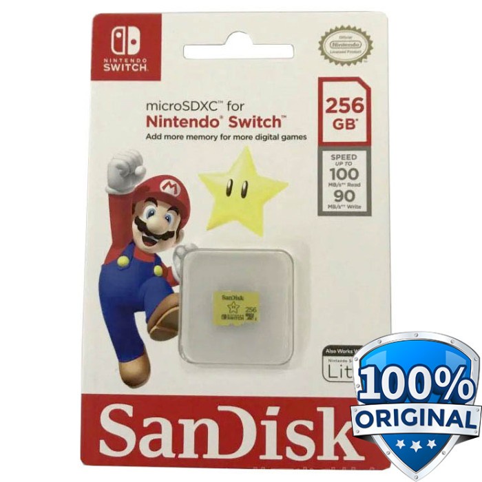 KOMPUTER & LAPTOP MEMORY CARD SANDISK MICROSDXC NINTENDO SWITCH UHS-1 (100MB/S) 256GB - SDSQXAO-256G