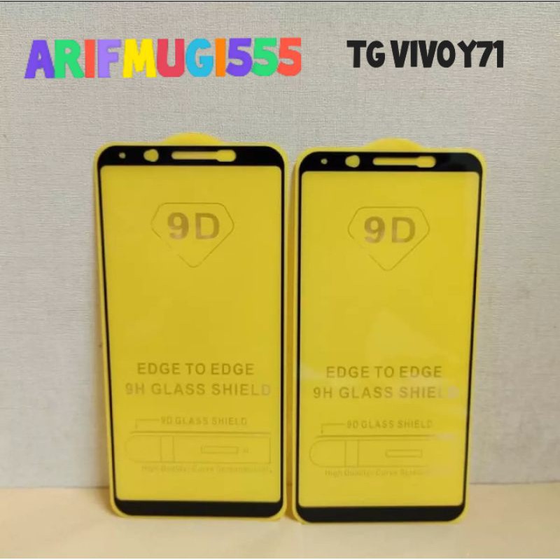 Tempered Glas Full Vivo Y71 Anti Gores Kaca Full Screen List Hitam