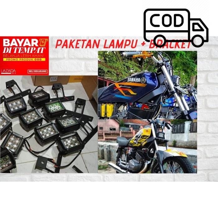 COD Dudukan Depan Plat Nomor Yamaha Rx King + LAMPU