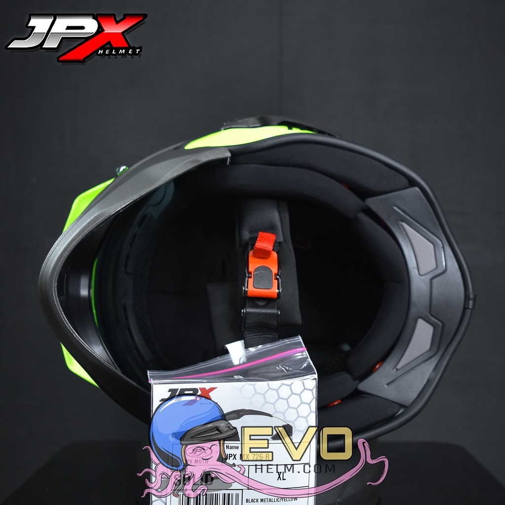 HELM JPX MOTOCROSS_JPX MX 726R - BLACK METALIC / YELLOW (ONGKIR 2 KG)